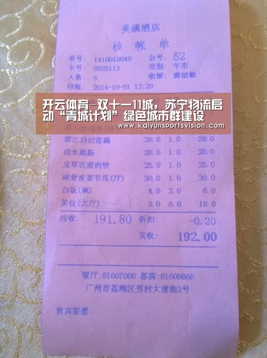 开云体育-双十一11城,苏宁物流启动“青城计划”绿色城市群建设(图1) 开云入口